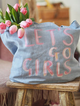 Load image into Gallery viewer, Luxury Vintage Washed Blue Denim Tote ‘Let’s Go Girls’