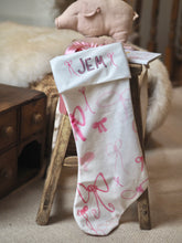 Load image into Gallery viewer, ‘All The Bows’ Velvet Stocking