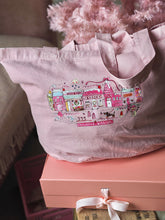 Load image into Gallery viewer, Luxury Vintage Washed Pink Tote ‘The Cutie Christmas Village’
