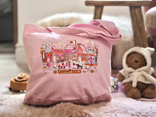 Load image into Gallery viewer, Luxury Vintage Washed Pink Tote ‘The Cutie Autumn Village’