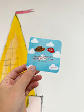 Load image into Gallery viewer, Vinyl ‘Clouds & Hats’ Design Trio Of Stickers