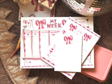 Load image into Gallery viewer, A4 Pink Bows &quot;Weekly Planner&quot; Pad
