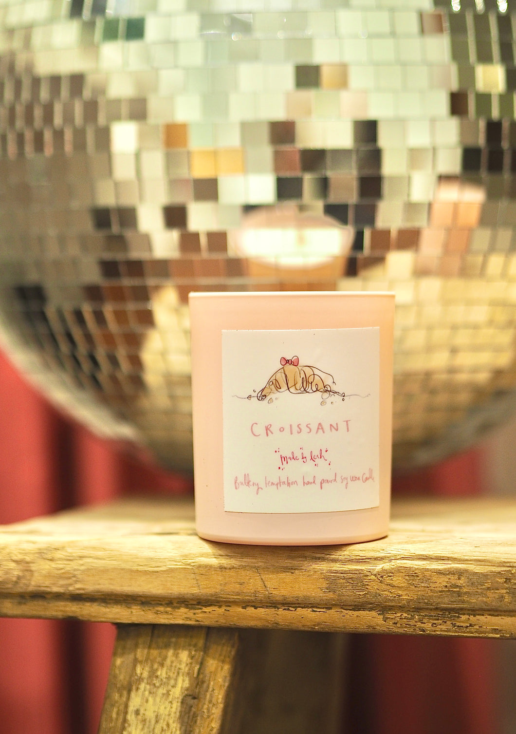 The Pink Croissant Candle