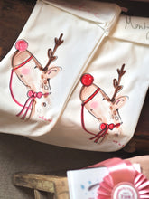 Load image into Gallery viewer, The ‘Pink Reindeer’ Velvet Stocking