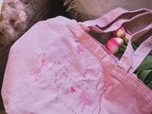 Load image into Gallery viewer, Luxury Vintage Washed Pink Tote ‘Remember Bows’