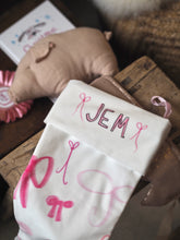 Load image into Gallery viewer, ‘All The Bows’ Velvet Stocking