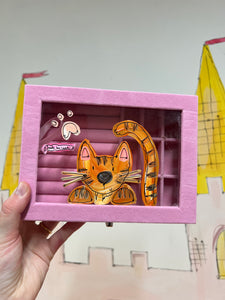 Pink Velvet Box "Cat Love"