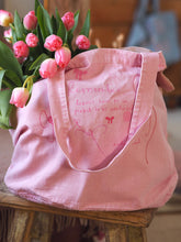 Load image into Gallery viewer, Luxury Vintage Washed Pink Tote ‘Remember Bows’