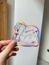 Load image into Gallery viewer, Swan ‘Just Keep Swimming’ Super Cute Sticker