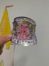 Load image into Gallery viewer, ‘Always Thinking About Christmas’ Pink Tree Glitter Super Cute Sticker