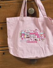 Load image into Gallery viewer, Luxury Vintage Washed Pink Tote ‘The Cutie Christmas Village’