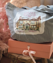 Load image into Gallery viewer, Luxury Vintage Washed Denim Tote ‘The Holiday Cottage’