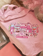 Load image into Gallery viewer, Luxury Vintage Washed Pink Tote ‘The Cutie Christmas Village’