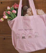 Load image into Gallery viewer, Luxury Vintage Washed Pink Tote ‘Cookies- Sweet Treats Inside’