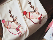 Load image into Gallery viewer, The ‘Pink Reindeer’ Velvet Stocking