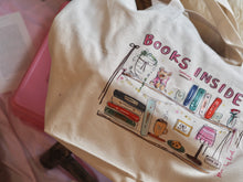 Load image into Gallery viewer, XL ‘BOOKS INSIDE’ Tote Bag