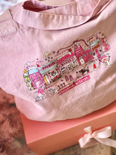 Load image into Gallery viewer, Luxury Vintage Washed Pink Tote ‘The Cutie Christmas Village’