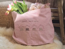 Load image into Gallery viewer, Luxury Vintage Washed Pink Tote ‘Cookies- Sweet Treats Inside’