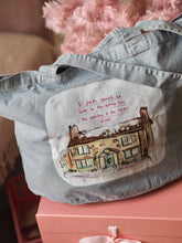 Load image into Gallery viewer, Luxury Vintage Washed Denim Tote ‘The Holiday Cottage’