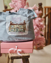 Load image into Gallery viewer, Luxury Vintage Washed Denim Tote ‘The Holiday Cottage’