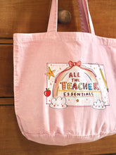 Load image into Gallery viewer, ‘All The Teacher Essentials’ Luxury Vintage Washed Tote