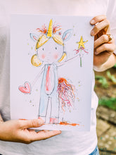 Load image into Gallery viewer, Girl Dressed As A Unicorn Art Print
