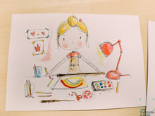 Load image into Gallery viewer, Girl Doing Art Art Print