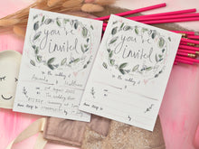 Load image into Gallery viewer, Greenery Wedding Invitations 10 Pack
