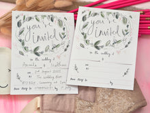 Load image into Gallery viewer, Greenery Wedding Invitations 10 Pack