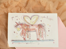Load image into Gallery viewer, Jellybean Unicorn Greetings Card
