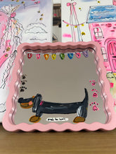 Load image into Gallery viewer, The Daily Mirror 11 (small wavy pink) “Sausage Dog &amp; Bunting”
