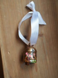 Hand Painted Brass Bell 8 ‘Reindeer’