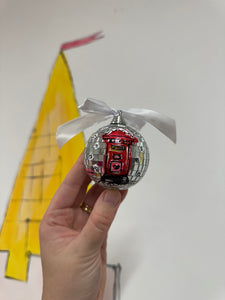Disco Ball Hanging Bauble ‘Snowy Postbox’