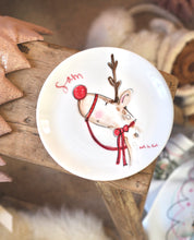 Load image into Gallery viewer, The Ceramic Personalised Red Reindeer Plate
