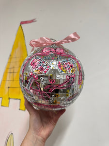 20cm Large Christmas Disco Ball ‘Champagne Cheers’