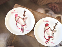 Load image into Gallery viewer, The Ceramic Personalised Pink Reindeer Plate
