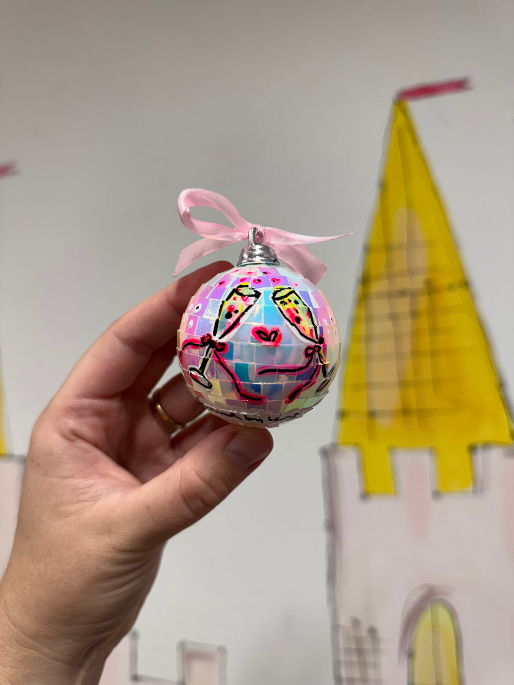 Disco Ball White Bauble ‘champagne’
