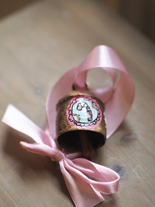 Hand Painted Brass Bell 4 ‘Candy Cane Lane’