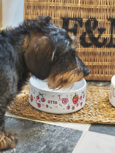 The Personalised Berries Dog Bowl