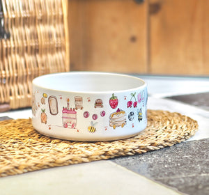 The Personalised Cute Doodles Dog Bowl