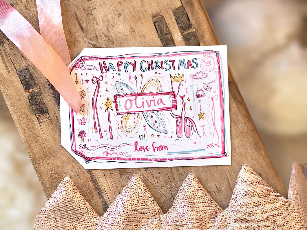 Personalised Fairy Lovely Christmas Gift Tag