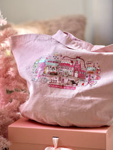 Load image into Gallery viewer, Luxury Vintage Washed Pink Tote ‘The Cutie Christmas Village’
