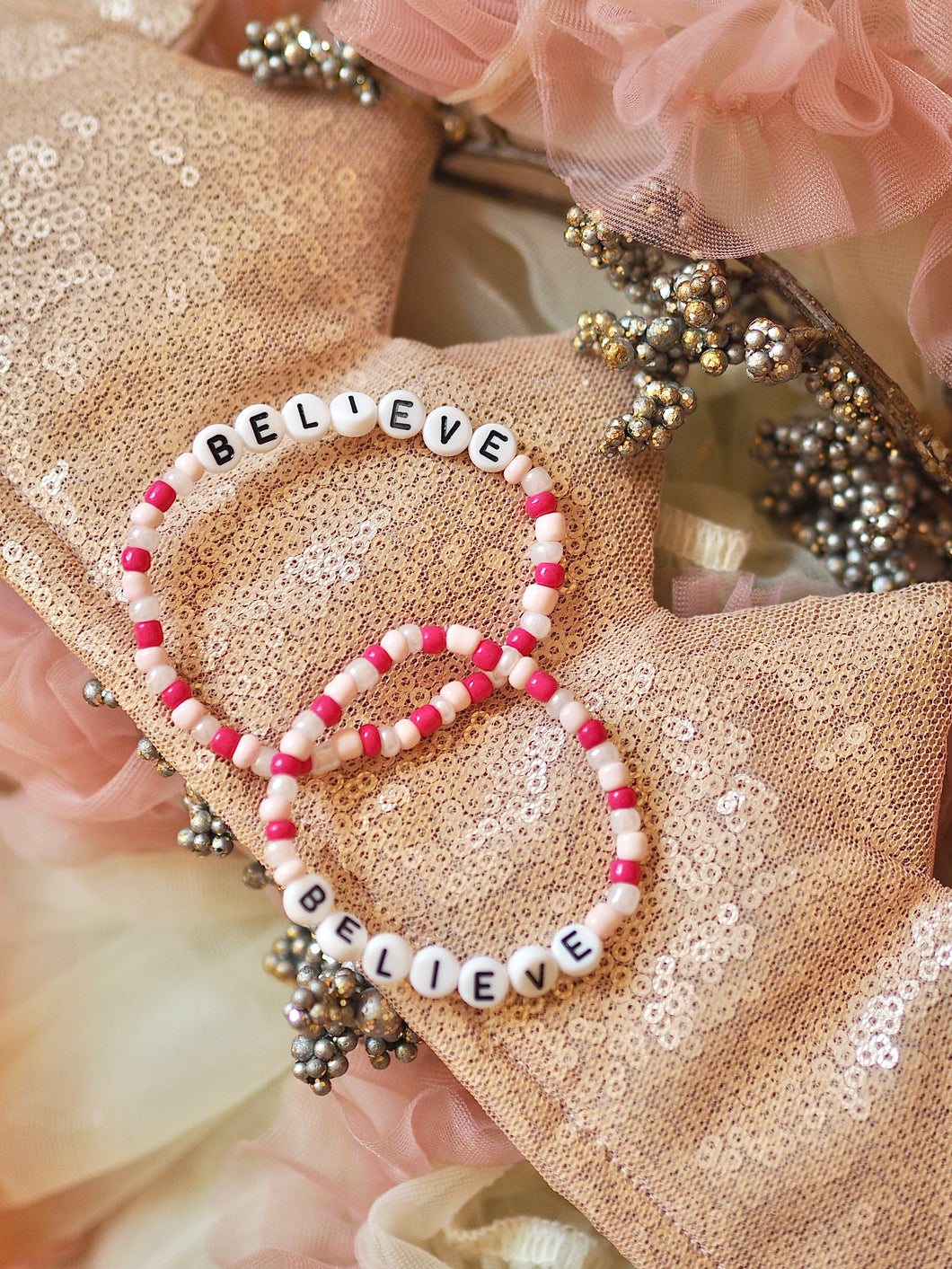 Candy Cane ‘Believe’ Adult's Bracelet