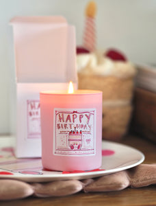 Pink Birthday Cake Candle