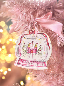 Wooden Hanging Ornament, Christmas Snow Globe