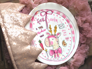 Luxury Pink Christmas Eve Ceramic Plate