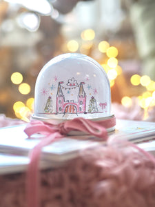 Winter Castle & Velvet Ribbon Snow Globe