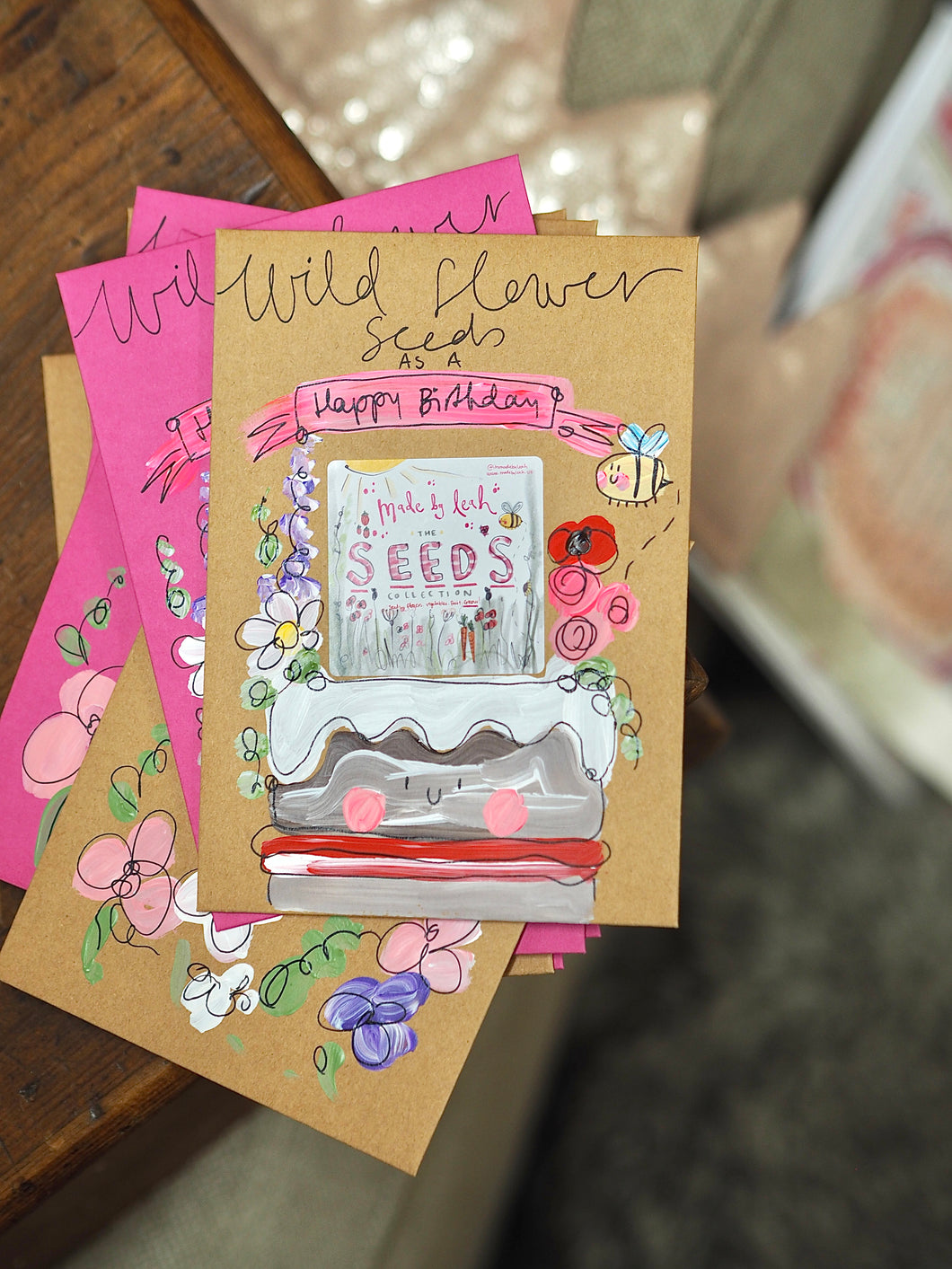 PERSONALISED Occassion Wild Flower Seeds Hand Painted Seed Envelope