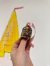 Load image into Gallery viewer, Hand Painted Brass Bell 15 ‘Red Bow Reindeer’
