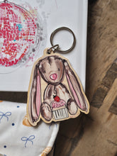Load image into Gallery viewer, Wooden ‘Bunny Cupcake’ Keyring
